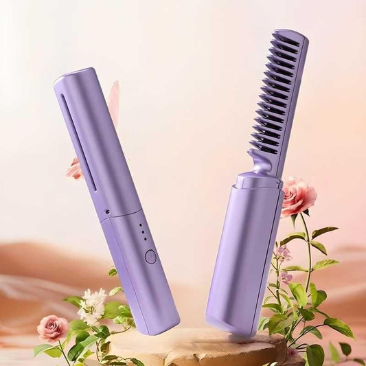 Meneflix Rechargeable Mini Hair Straightener – Cordless Hot Comb