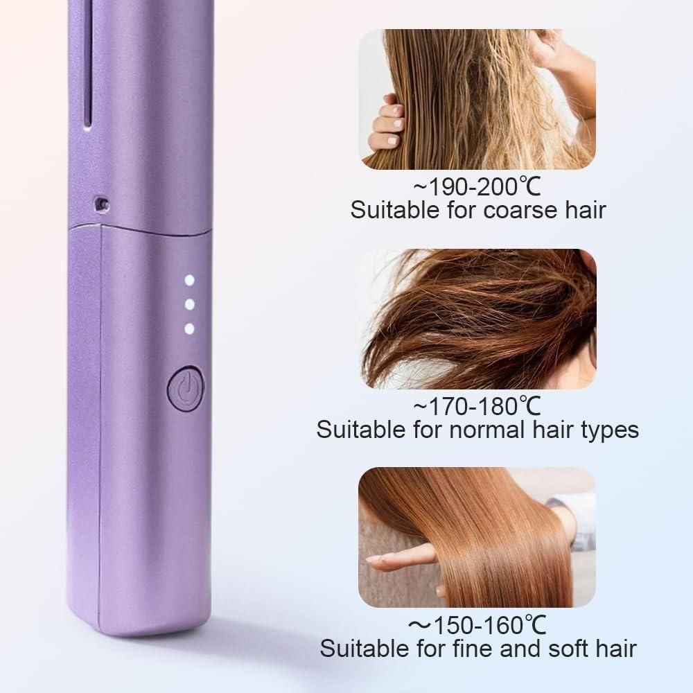 Meneflix Rechargeable Mini Hair Straightener – Cordless Hot Comb